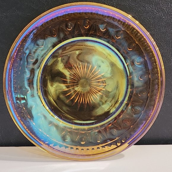 Vintage Amber Carnival Glass Park Lane Colonial Pattern by Indiana Glass - Picture 9 of 10